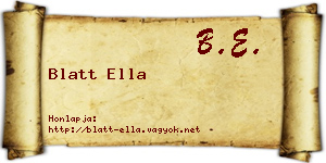Blatt Ella névjegykártya